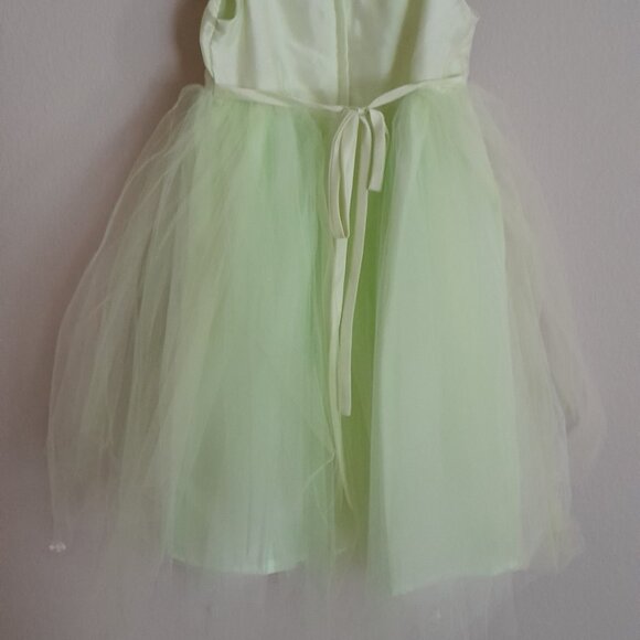 Toddlers Silk Long Mint Green Dress - Picture 6 of 6
